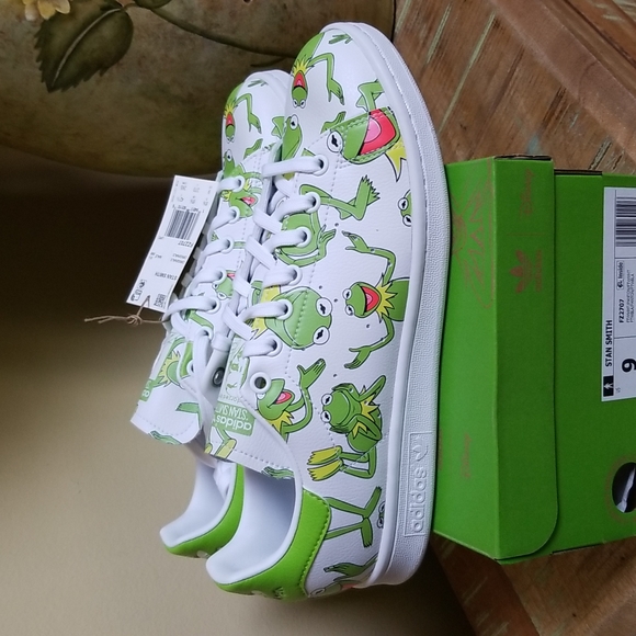 NWT Adidas Stan Smith Kermit The Frog - SZ 9 - Picture 5 of 13